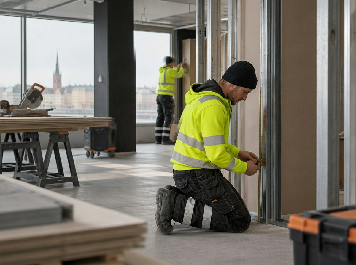 Fastighetsarbete i en verksamhetslokal